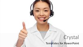  Presentation with asian doctor - Presentation design consisting of medicine-profession-and-healthcare-concept background and a white colored foreground