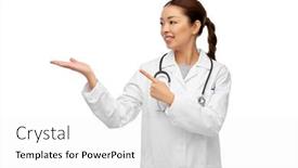  Presentation with asian doctor - Amazing PPT layouts having medicine-profession-and-healthcare-concept backdrop and a white colored foreground