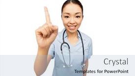  Presentation with asian doctor - Cool new slides with medicine-profession-and-healthcare-concept backdrop and a light blue colored foreground