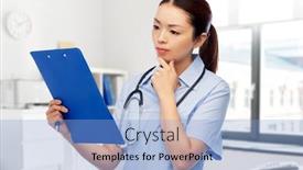  Presentation with asian doctor - Slide deck featuring medicine-profession-and-healthcare-concept background and a light blue colored foreground