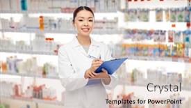  Presentation with asian doctor - Beautiful presentation design featuring medicine-profession-and-healthcare-concept backdrop and a lemonade colored foreground