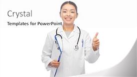  Presentation with doctor asian - Colorful slide set enhanced with medicine-profession-and-healthcare-concept backdrop and a white colored foreground