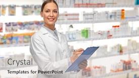  Presentation with medical clipboard - Theme having medicine-profession-and-healthcare-concept background and a light gray colored foreground