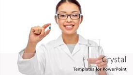  Presentation with asian doctor - Cool new slides with medicine-profession-and-healthcare-concept backdrop and a light gray colored foreground