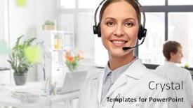  Presentation with medical profession - PPT theme consisting of medicine-profession-and-healthcare-concept background and a light gray colored foreground