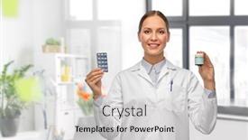  Presentation with medical profession - Presentation theme consisting of medicine-profession-and-healthcare-concept background and a light gray colored foreground