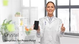  Presentation with medical profession - Slide set featuring medicine-profession-and-healthcare-concept background and a light gray colored foreground