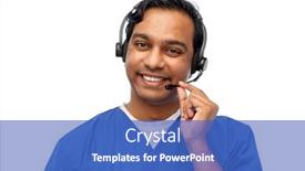  Presentation with male nurse - PPT theme featuring medicine-profession-and-healthcare-concept background and a teal colored foreground