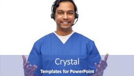  Presentation with male nurse - Audience pleasing PPT theme consisting of medicine-profession-and-healthcare-concept backdrop and a teal colored foreground