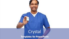  Presentation with male nurse - Presentation theme consisting of medicine-profession-and-healthcare-concept background and a teal colored foreground