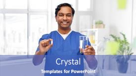  Presentation with medical profession - Presentation theme consisting of medicine-profession-and-healthcare-concept background and a teal colored foreground