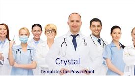  Presentation with teamwork doctors - PPT layouts with medicine profession teamwork and healthcare background and a sky blue colored foreground
