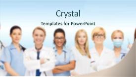  Presentation with doctors teamwork - Beautiful theme featuring medicine profession teamwork and healthcare backdrop and a sky blue colored foreground