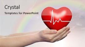  Presentation with heart pulse - Presentation featuring medicine protect life medical pulse background and a  colored foreground