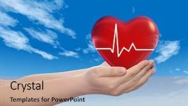  Presentation with heart pulse - Slides featuring medicine protect life medical pulse background and a coral colored foreground