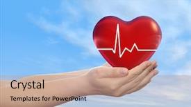  Presentation with heart pulse - PPT theme having medicine protect life medical pulse background and a coral colored foreground