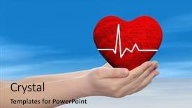  Presentation with heart pulse - Beautiful PPT layouts featuring medicine protect life medical pulse backdrop and a coral colored foreground