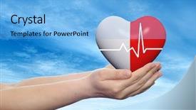  Presentation with heart pulse - Audience pleasing PPT theme consisting of medicine protect life medical pulse backdrop and a light blue colored foreground