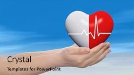  Presentation with heart pulse - Colorful slide deck enhanced with medicine protect life medical pulse backdrop and a coral colored foreground