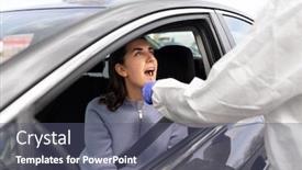  Presentation with making medicine - Presentation featuring medicine-quarantine-and-pandemic-concept background and a gray colored foreground