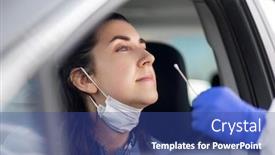  Presentation with making medicine - Colorful PPT theme enhanced with medicine-quarantine-and-pandemic-concept backdrop and a ocean colored foreground