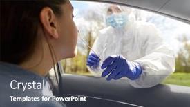  Presentation with making medicine - Slide deck with medicine-quarantine-and-pandemic-concept background and a dark gray colored foreground