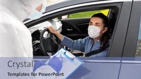  Presentation with medical worker - Audience pleasing slide deck consisting of medicine-quarantine-and-pandemic-concept backdrop and a teal colored foreground