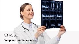  Presentation with happy image - Slide deck consisting of medicine-radiology-and-healthcare-concept background and a white colored foreground