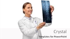  Presentation with happy image - Audience pleasing slide set consisting of medicine-radiology-and-healthcare-concept backdrop and a white colored foreground