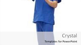  Presentation with male nurse - Presentation design consisting of medicine-radiology-and-healthcare-concept background and a white colored foreground