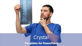  Presentation with male nurse - Slide deck with medicine-radiology-and-healthcare-concept background and a ocean colored foreground