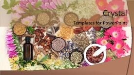  Presentation with alternative medicine - Slide deck with medicine remedies with essential oil background and a coral colored foreground