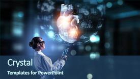  Presentation with human heart - Audience pleasing PPT layouts consisting of medicine research of human heart backdrop and a ocean colored foreground