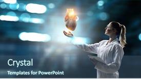  Presentation with human heart - Beautiful slide set featuring medicine research of human heart backdrop and a ocean colored foreground