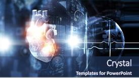  Presentation with medicine - PPT layouts having medicine research of human heart background and a ocean colored foreground