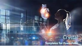  Presentation with human heart - PPT layouts having medicine-research-of-human-heart background and a ocean colored foreground