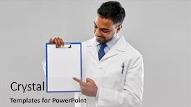 Presentation with science - Presentation with medicine science and profession concept background and a light gray colored foreground