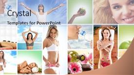  Presentation with health pictures - Beautiful PPT layouts featuring medicine sport - health care collage made backdrop and a light blue colored foreground