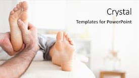  Presentation with sport - Audience pleasing PPT layouts consisting of medicine sport - male masseur doing a reflexology backdrop and a white colored foreground