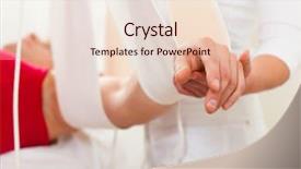  Presentation with physical exercises - Presentation design having medicine sport - patient at the physiotherapy doing background and a lemonade colored foreground