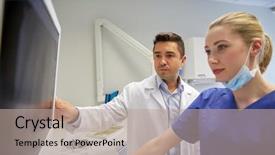  Presentation with technology health - Slide set with medicine stomatology technology and health background and a coral colored foreground