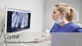  Presentation with health technology - PPT layouts enhanced with medicine stomatology technology and health background and a light gray colored foreground