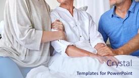  Presentation with family health - Cool new PPT theme with medicine-support-family-health-care backdrop and a sky blue colored foreground