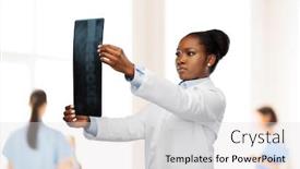  Presentation with healthcare workers - Presentation theme consisting of medicine-surgery-and-healthcare-concept background and a light gray colored foreground