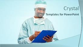  Presentation with surgery - Theme enhanced with medicine-surgery-and-people-concept background and a cool aqua colored foreground