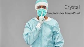  Presentation with surgery - Slide deck with medicine-surgery-and-people-concept background and a light gray colored foreground