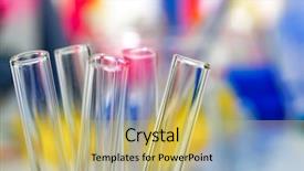  Presentation with laboratory chemical - Audience pleasing presentation consisting of medicine tcnology - chemical scientific laboratory stuff test backdrop and a yellow colored foreground
