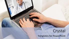  Presentation with healthcare patient technology - Slides featuring medicine technology and healthcare concept background and a light blue colored foreground