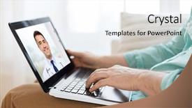  Presentation with healthcare patient technology - Slides with medicine technology and healthcare concept background and a white colored foreground