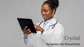 Presentation with healthcare technology - Presentation consisting of medicine-technology-and-healthcare-concept background and a light gray colored foreground